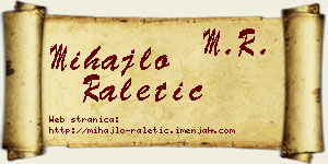 Mihajlo Raletić vizit kartica